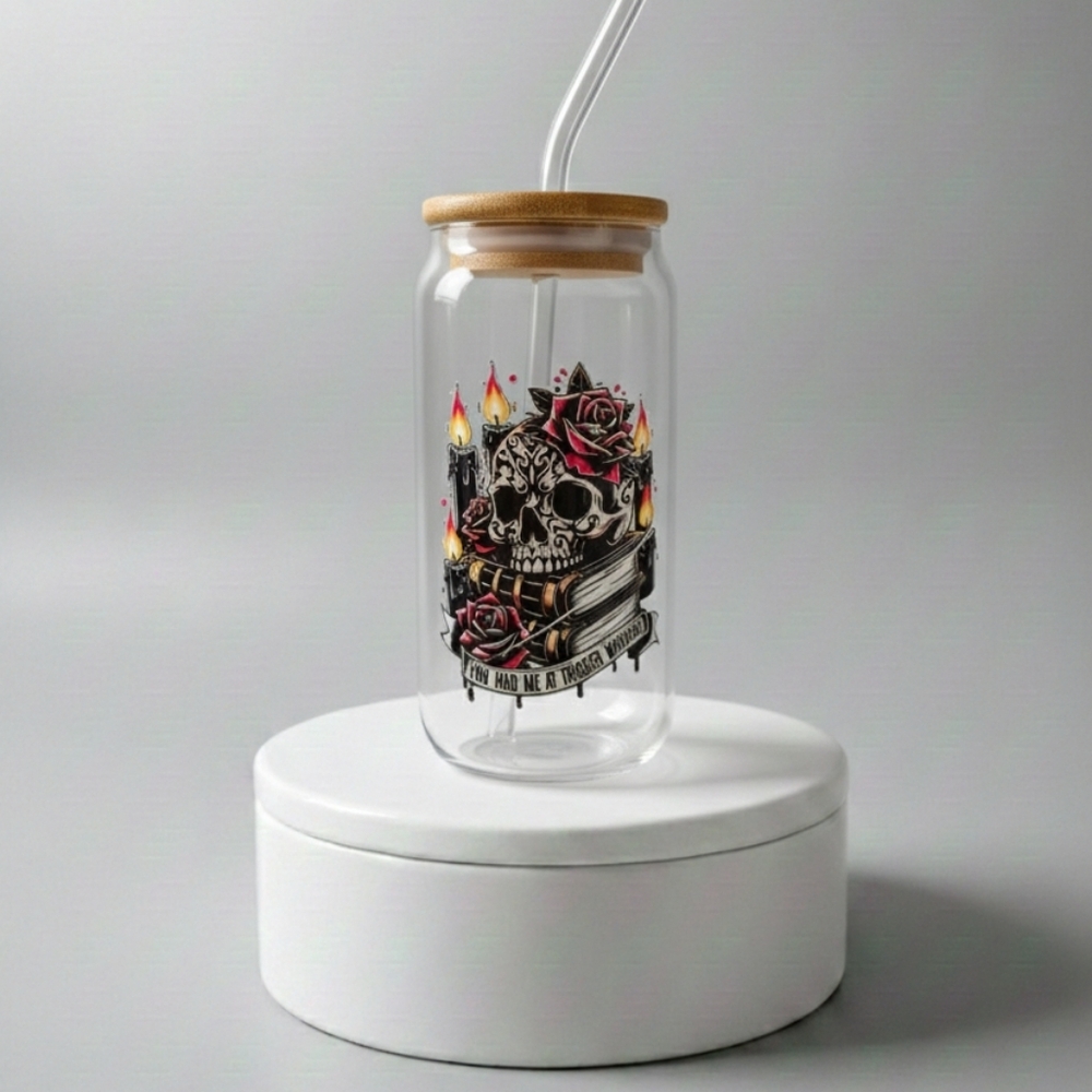 NEW You Had Me 16 Oz Glass Tumbler